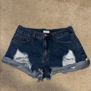 Women's Distressed Denim Shorts